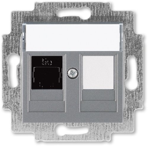 Розетка компьютерная без рамки ABB EPJ Levit 1-м. RJ45 5e сталь картинка